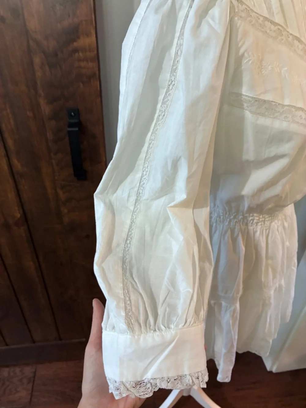 LoveShackFancy x Target Talulah in White Pintuck Yoke Lace Trim Dress XS - Picture 7 of 9